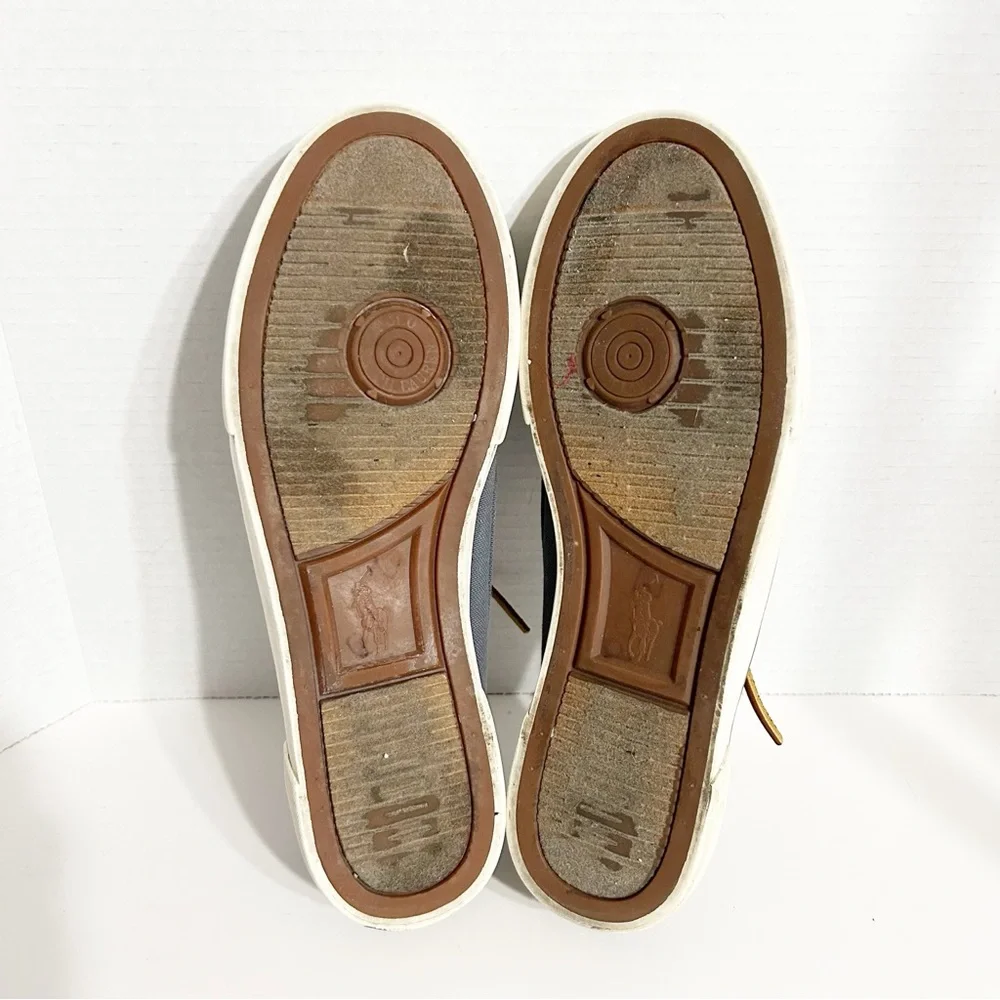 Polo by Ralph Lauren Sander Canvas Lace Up Sneakers Round Toe Polo Branding 🩵🩶